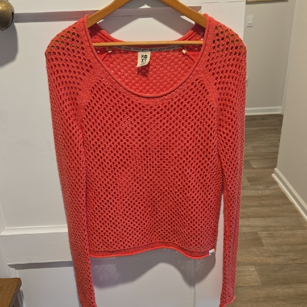 Roxy Vibrant Coral Mesh Top